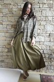 Paloma Bubble Hem Midi Skirt Olive